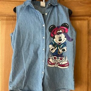 VTG 90s Mickey Unlimited Denim Vest Jerry Leigh M